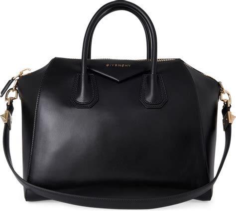 medium antigona bag in black leather|More.